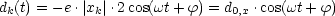 dk(t) = -e.|xk |.2cos(wt + f) = d0,x .cos(wt+ f)
