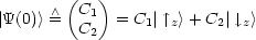         (   )
        /\   C1
|Y(0)>=   C2  = C1| |^ z>+ C2| |, z>
