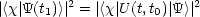 |<x| Y(t )>| 2 = |<x|U(t,t )| Y >| 2
      1             0
