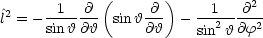             (       )          2
^l2 = ---1--@-  sinh @-- - --12---@-2
     sinh@h       @h    sin  h@f

