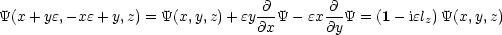 Y(x+ ye,-xe + y,z) = Y(x,y,z)+ ey-@Y - ex-@-Y = (1- iel )Y(x,y,z)
                                @x      @y           z

