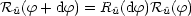 R^u(f + df) = R^u(df)R^u(f)

