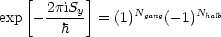    [       ]
exp - 2piSy  = (1)Ngang(- 1)Nhalb
        h
