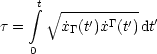      integral t V~ ---------
t =     ˙xG(t')˙xG(t')dt'
    0

