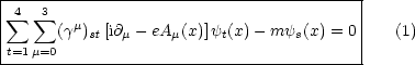 |-----------------------------------------|
| sum 4  sum 3                                  |
|      (gm)st [i@m - eAm(x)]yt(x)- mys(x) = 0|  (1)
|t=1m=0                                   |
------------------------------------------

