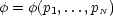 f = f(p1,...,pN)

